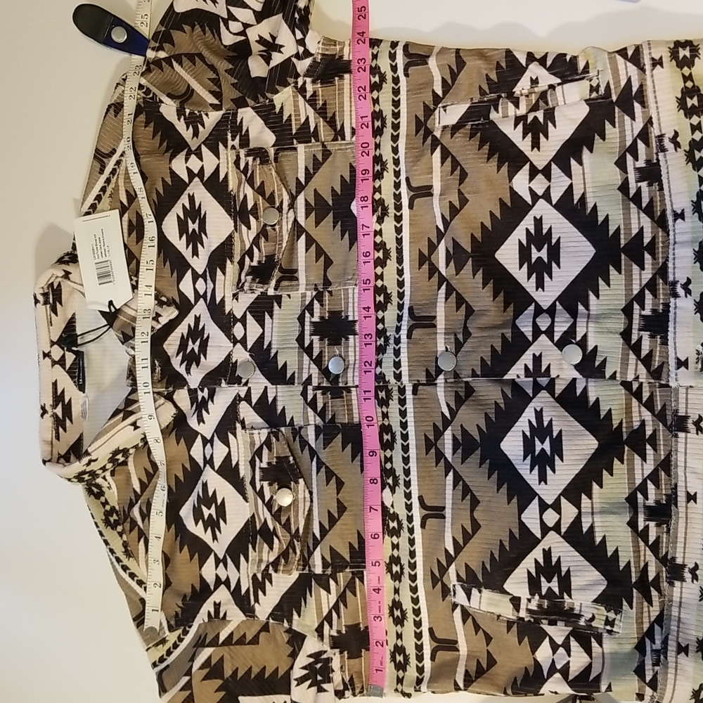 WESC Unisex Cord Trucker Light Blanket Shacket Tribal Boho Southwestern Print - Picture 17 of 17